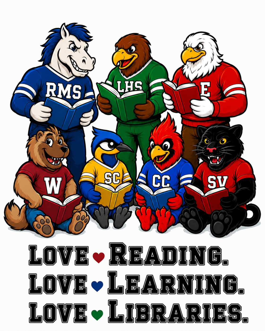 Mascots reading